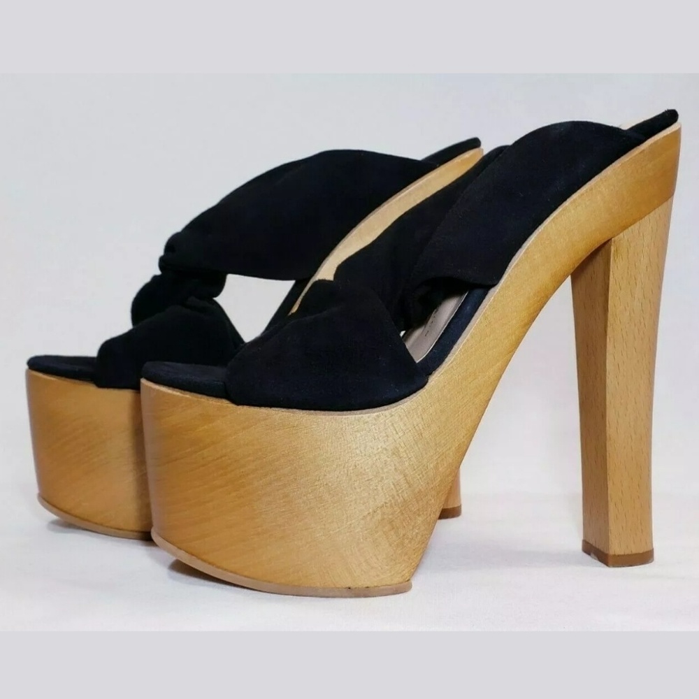 Giuseppe Zanotti Platform Heels, Black Suede, 40